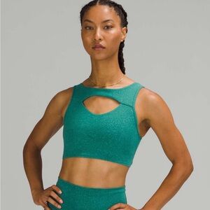 Lululemon Everlux Cut-Out Sports Bra Yoga B/C Cups Teal Lagoon size 4 W2COPS